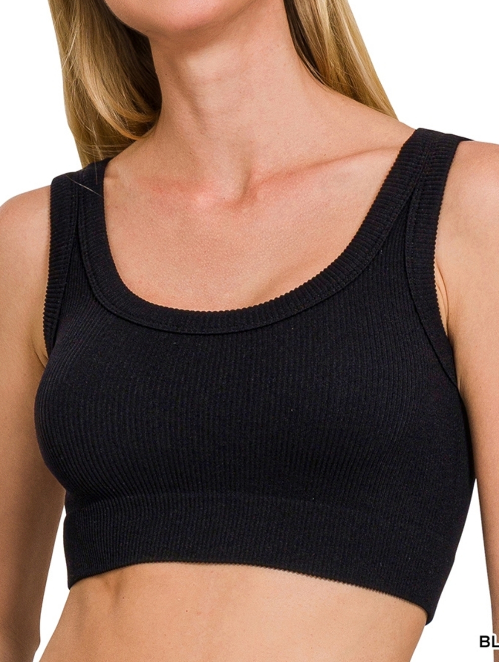 Zenana Seamless Ribbed Scoop Neck Cropped Tank